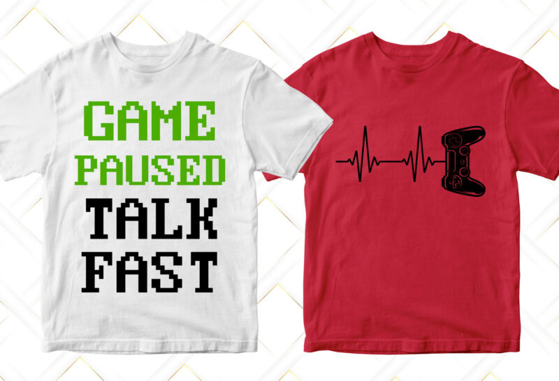 Editable Video Gamer T Shirt Designs Bundle In Ai Png Svg Cutting