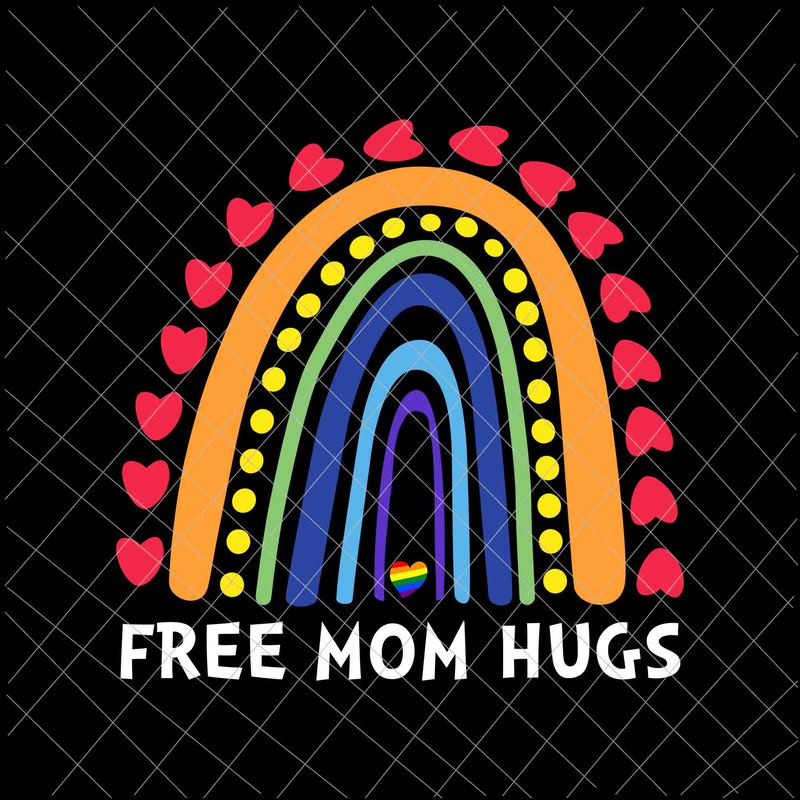 Free Mom Hugs Svg Rainbow Heart Gay Pride Lgbt Svg Rainbow Heart Gay