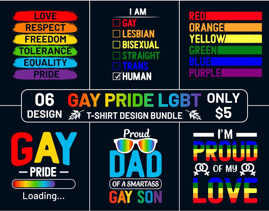 Gay Pride Lgbt T Shirt Design Bundle Buy T Shirt Designs