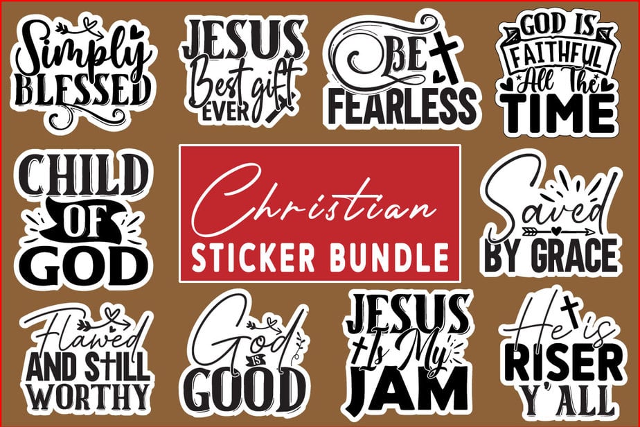 Christian Stickers Bundle 15 Design Buy T Shirt Designs