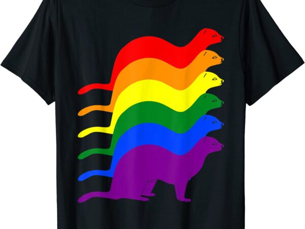 Gay Pride Ferret Lgbt Rainbow Flag Awareness T Shirt Men Buy T Shirt