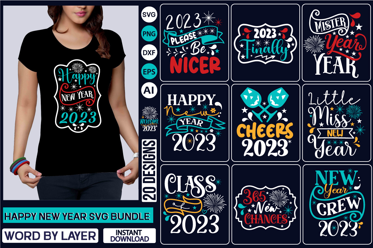 Happy New Year Svg Bundle New Years Svg Bundle Happy New Years