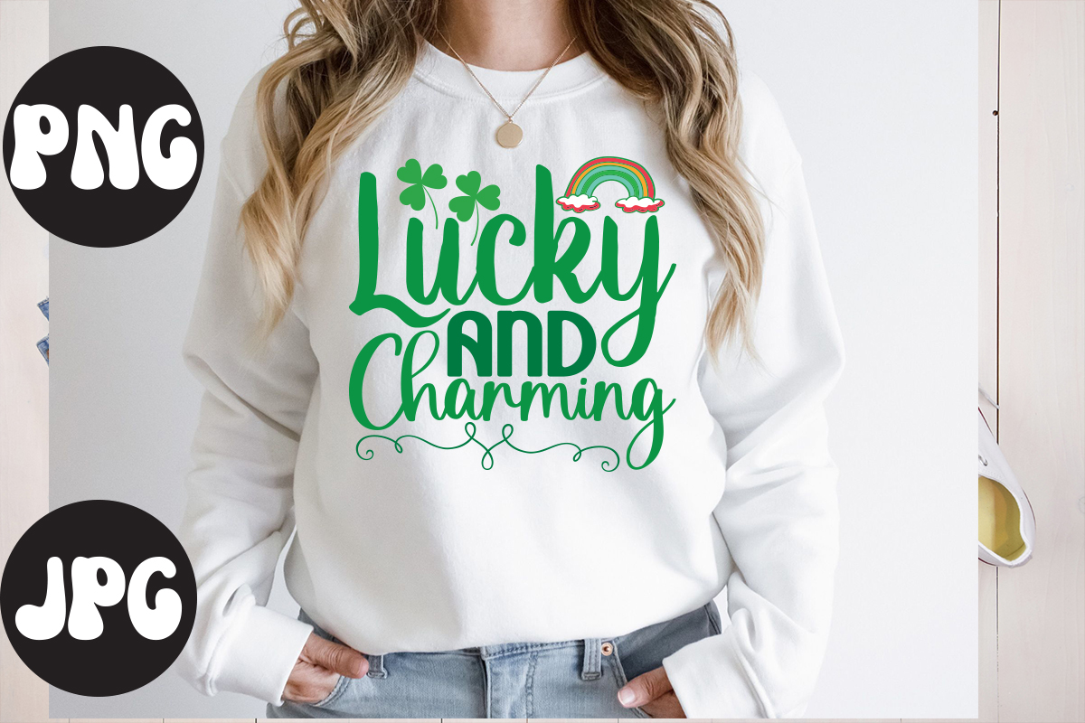 Lucky And Charming Svg Design Lucky And Charming Retro Design Lucky