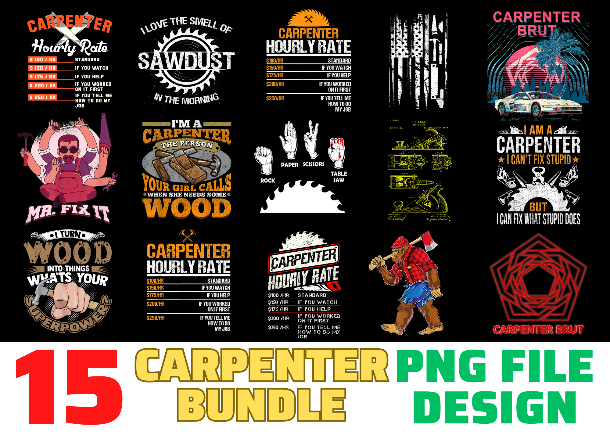 Carpenter Shirt Designs Bundle For Commercial Use Carpenter T Shirt