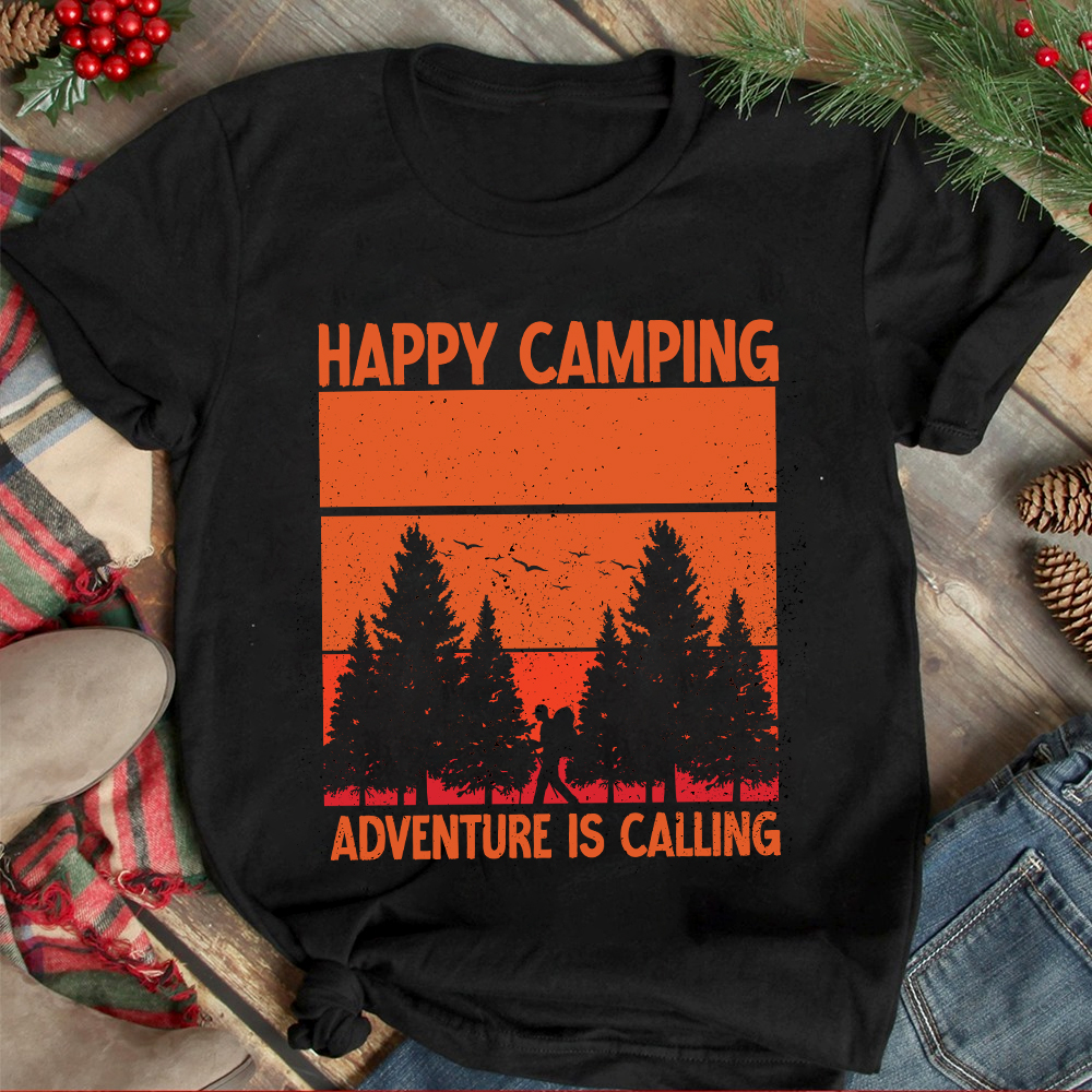 Happy Camping Adventure Is Calling T Shirt Design Happy Camping