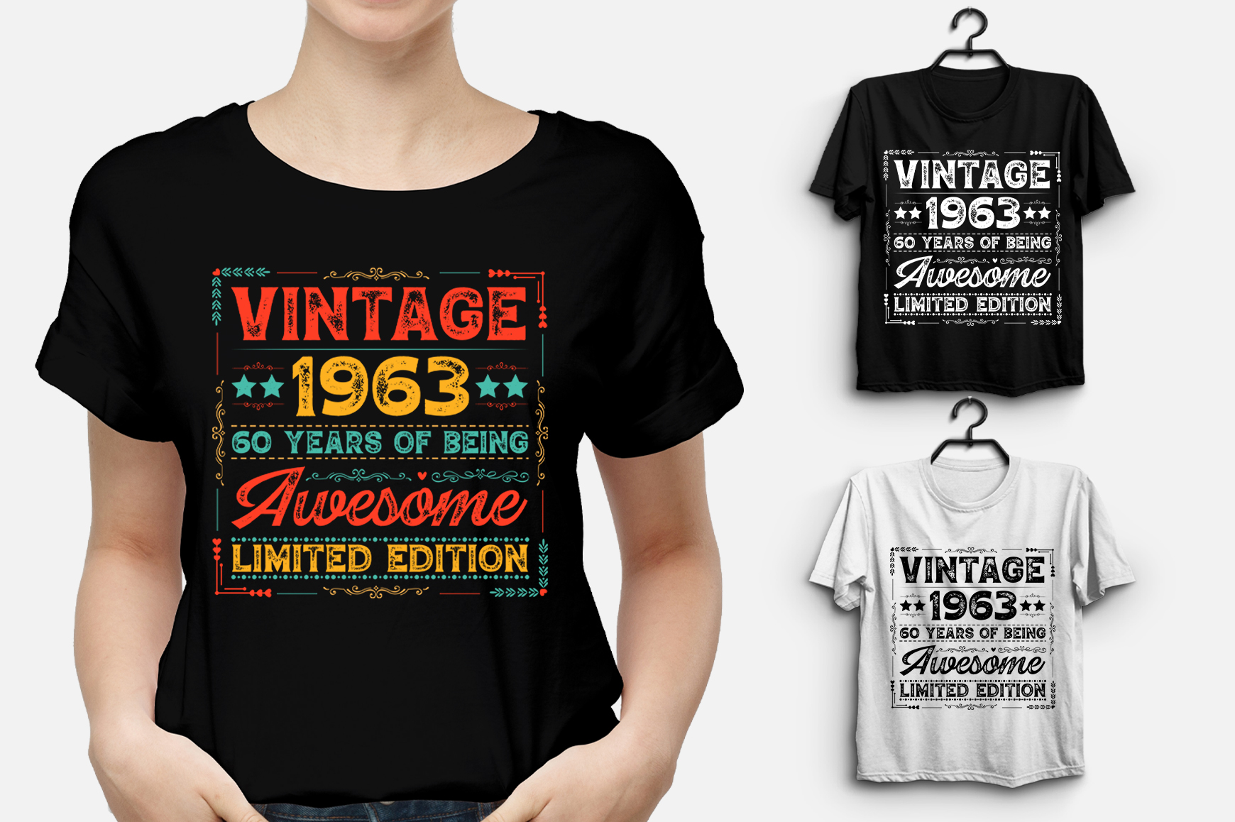 Vintage 1963 Being Awesome Limited Edition Birthday T Shirt Design