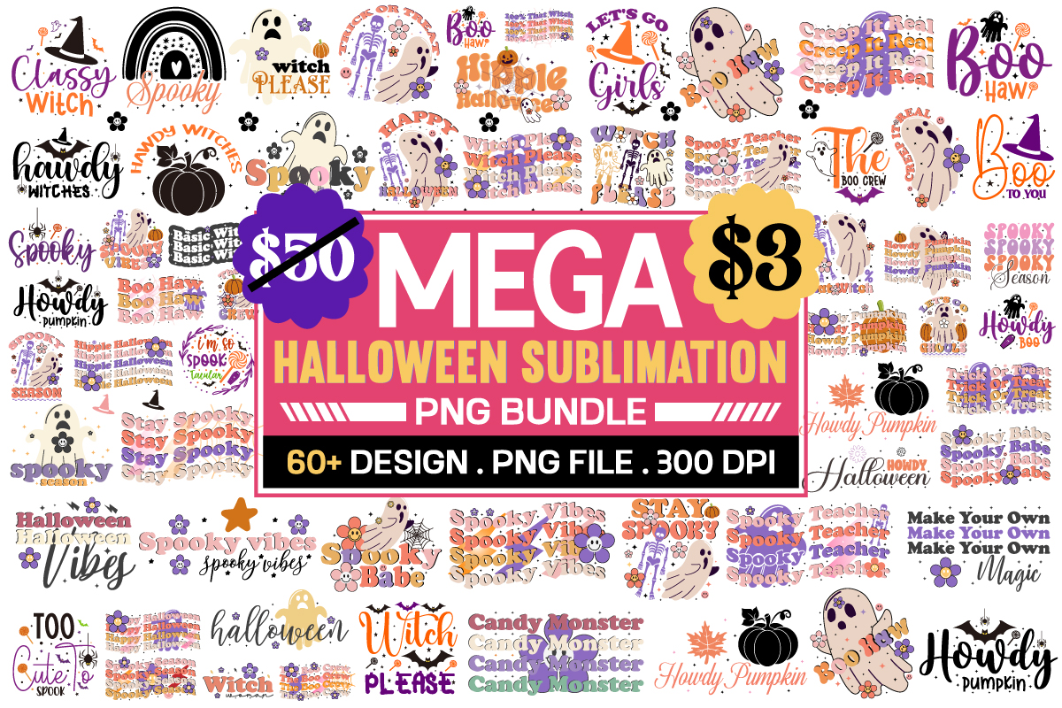 Halloween Sublimation Bundle Spooky Bundle Png Halloween Svg