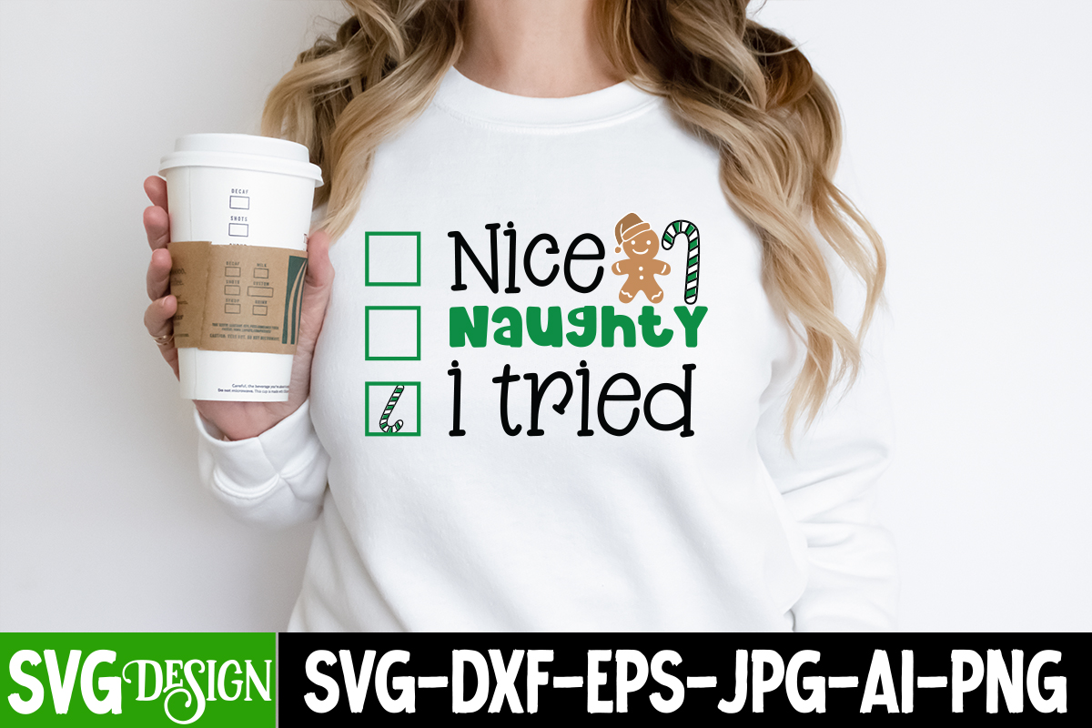 Nice Naughty I Tried T Shirt Design Nice Naughty I Tried Vector T