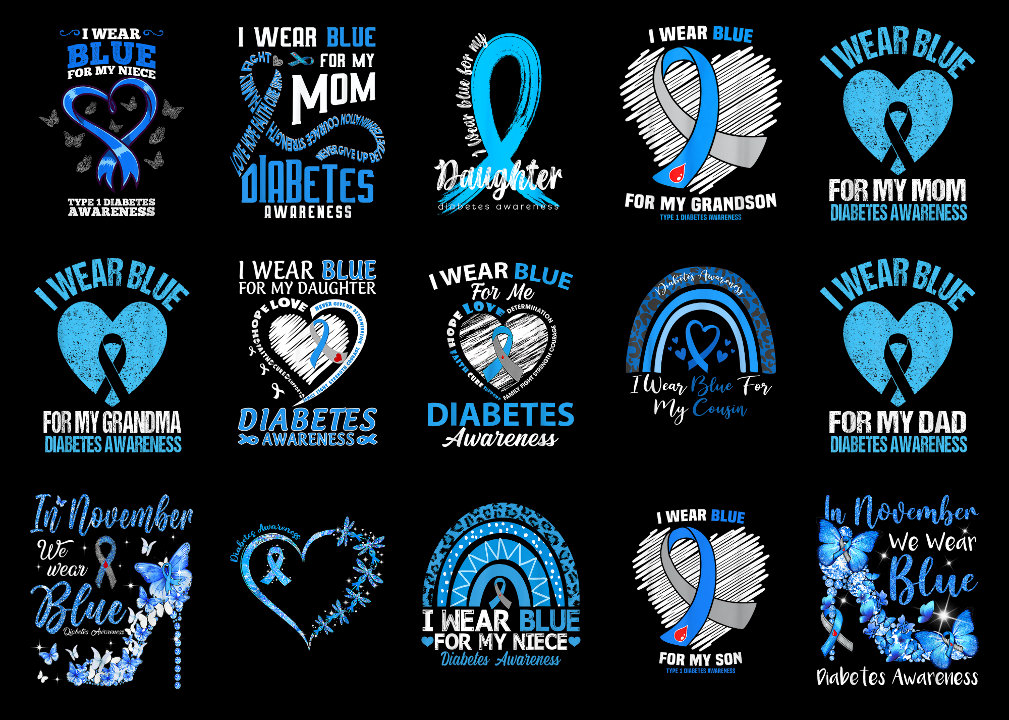 Diabetes Awareness Shirt Designs Bundle For Commercial Use Part