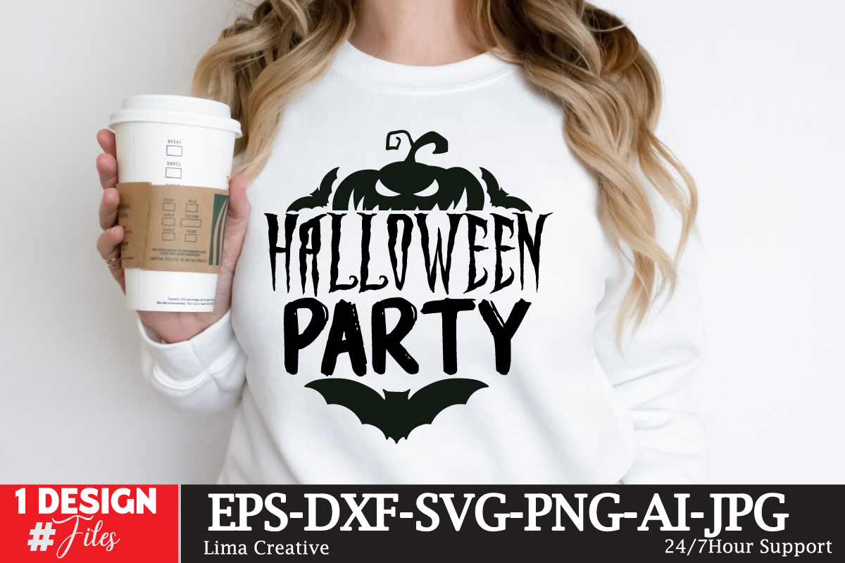 Halloweeen Perty T Shirt Design Mega Halloween Bundle Designs