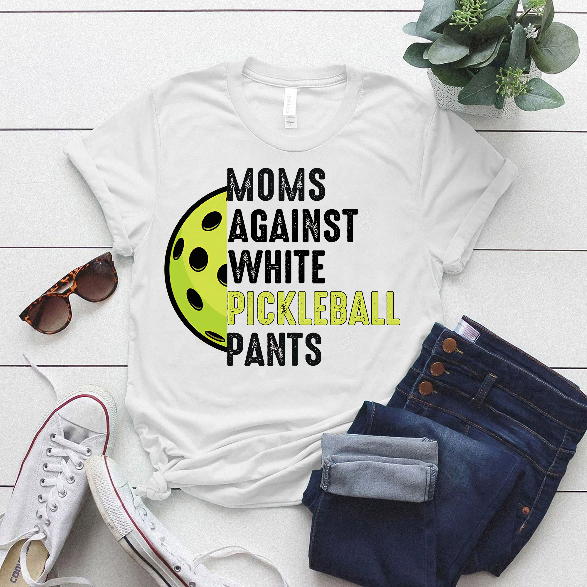 Moms Against White Pickleball Pants Mother S Day Funny Pickleball