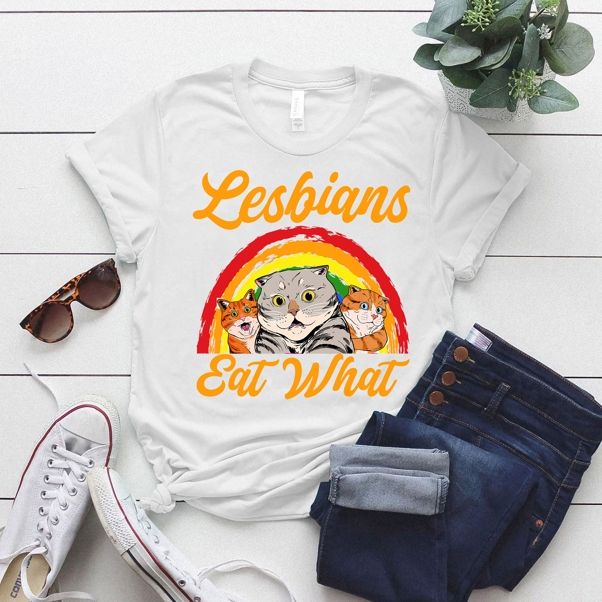 LGBT Lesbians Eat What Love Cat Gay Pride Queer LGBTQ 90s