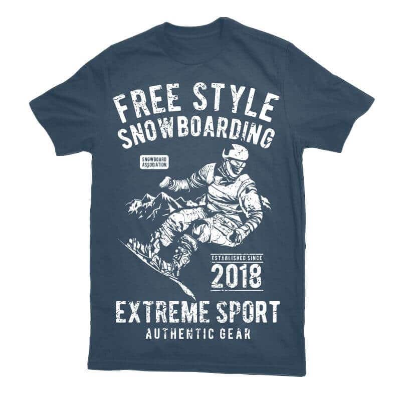 Free Style Snowboarding t shirt designs for print on demand