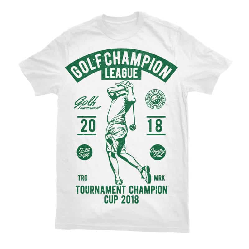 Golf Champion League vector t-shirt design for commercial use