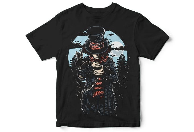 Mad Hatter T shirt Design t shirt designs for print on demand