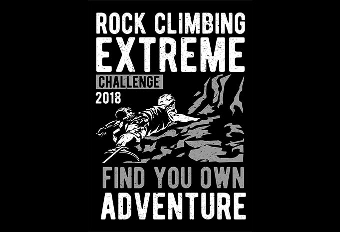 Rock climbing graphic t-shirt design