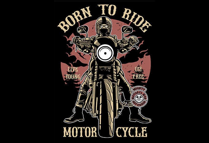 Born to ride t shirt design