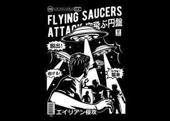 Flying Saucers Attack tshirt design for sale