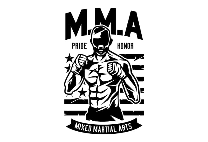 Mma fighter vector t-shirt design template