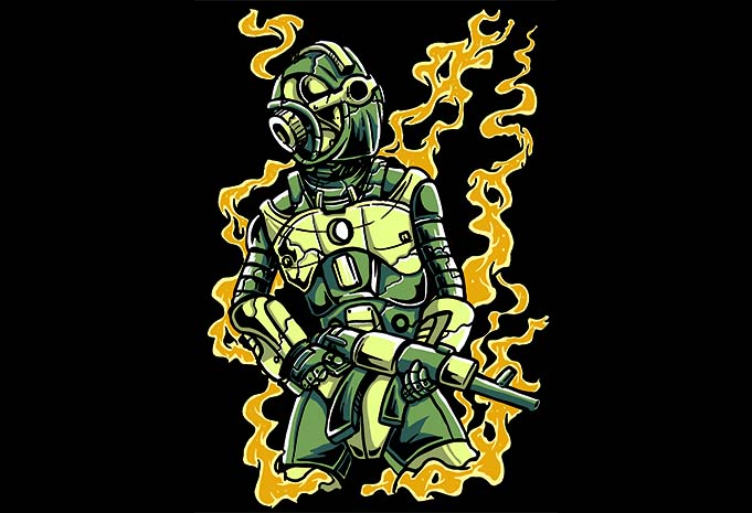 Robot Soldier t shirt design - Buy t-shirt designs