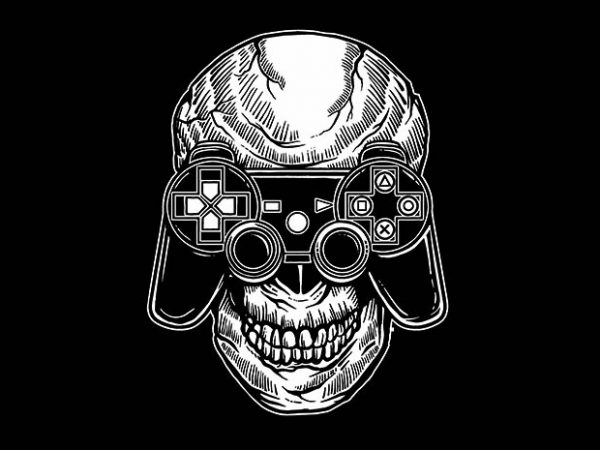 Skull gamers t shirt design