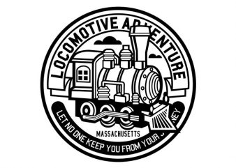 Locomotive Adventure commercial use t-shirt design