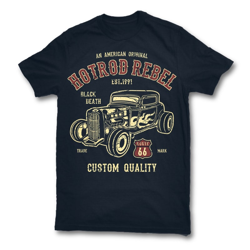 Hot Rod Rebel t shirt design - Buy t-shirt designs