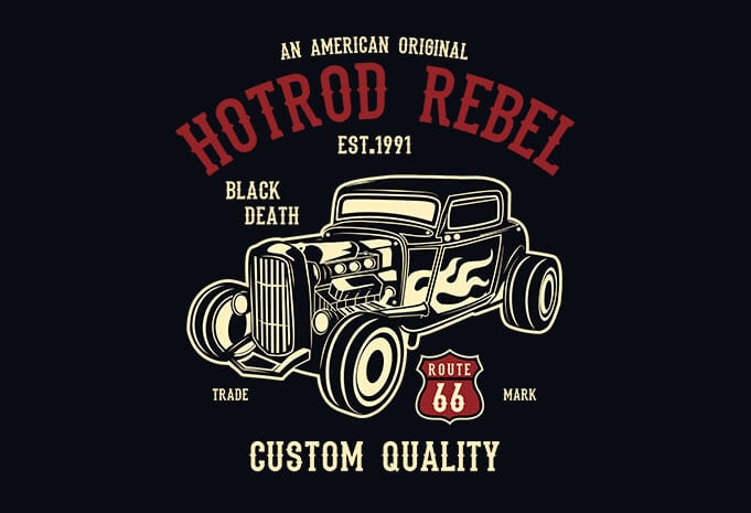 Hot Rod Rebel t shirt design - Buy t-shirt designs