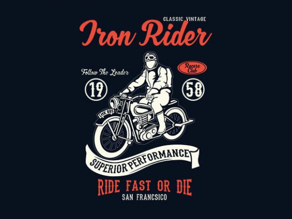 Iron rider t shirt design