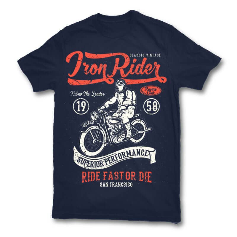 Iron Rider t shirt design t shirt designs for print on demand