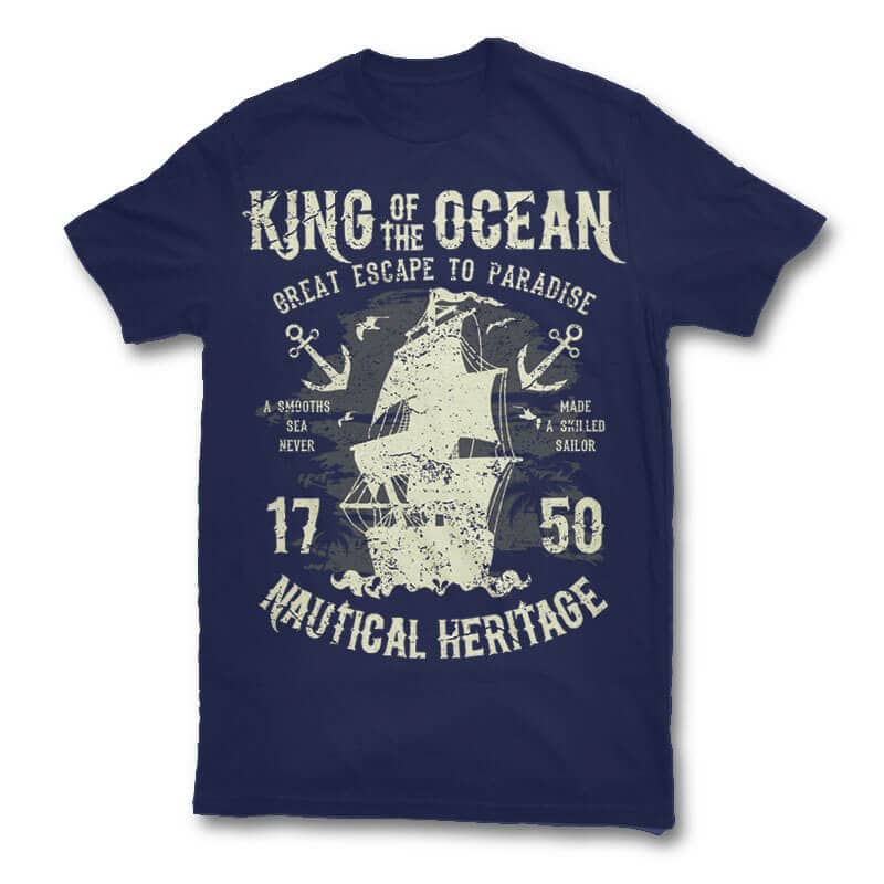 King Of The Ocean t shirt design t shirt designs for print on demand