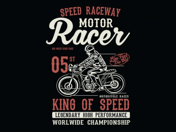 Motor Racer t shirt design - Buy t 