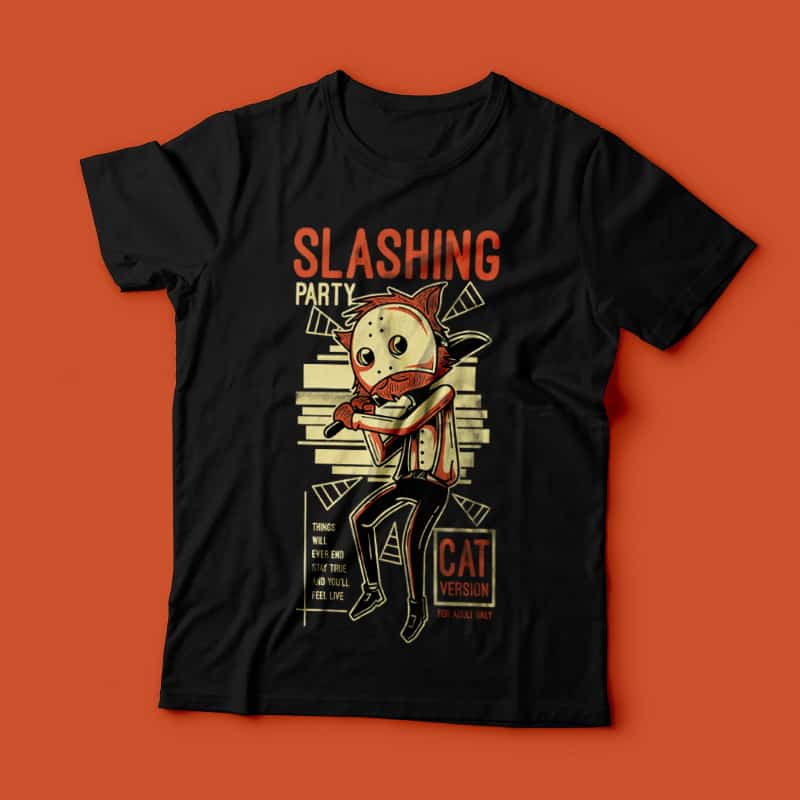 Slashing Party 4 vector shirt designs