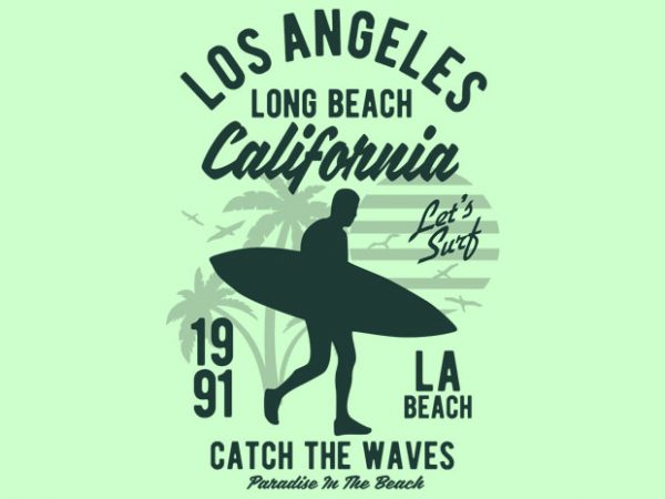 Los Angeles California Beach style T shirt Design - Buy t-shirt designs