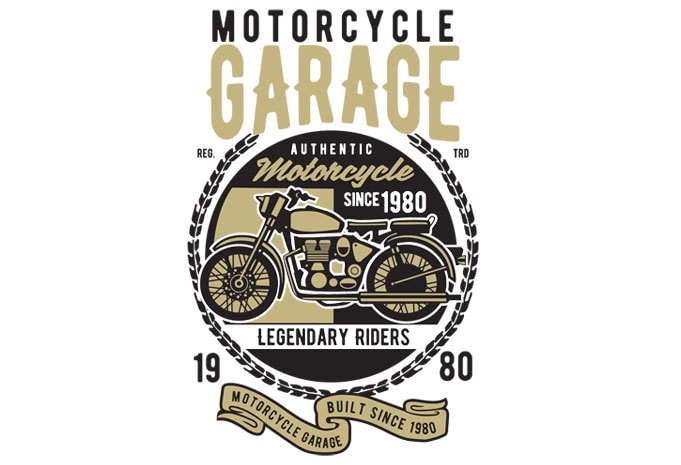 Motorcycle Garage Classic t-shirt design - Buy t-shirt designs