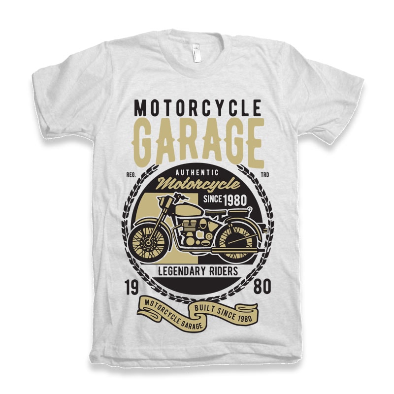 Motorcycle Garage t-shirt design - Buy t-shirt designs