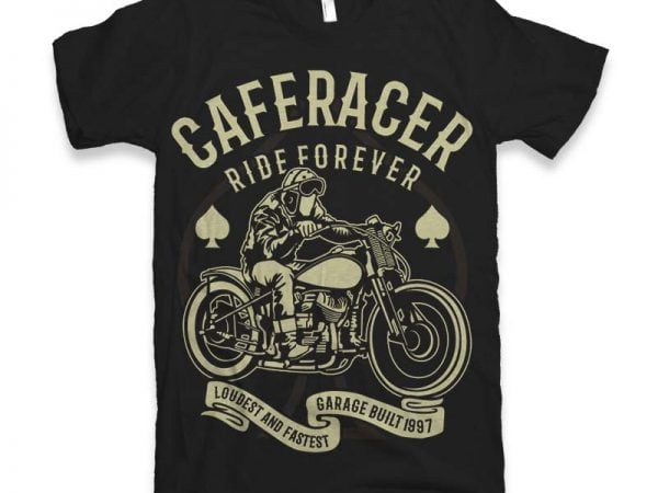 Caferacer Rider Forever t-shirt design - Buy t-shirt designs