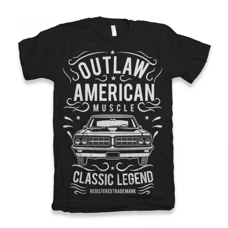 Outlaw American Muscle T-shirt Design - Buy T-shirt Designs