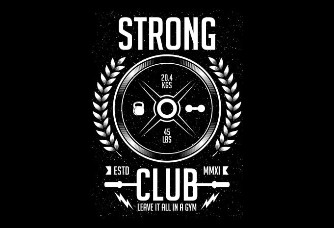 Strong Club vector t-shirt design template - Buy t-shirt designs