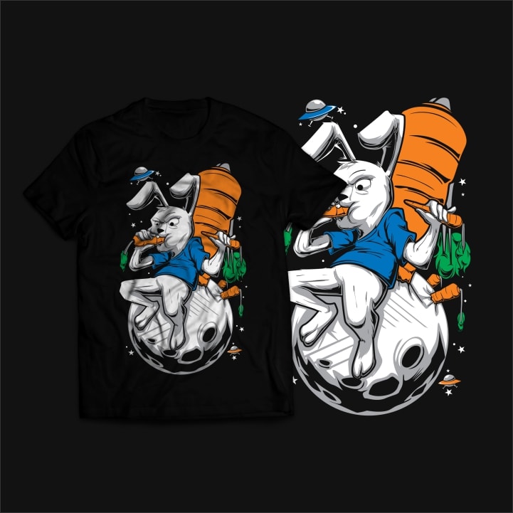 Moon Rabbit T-Shirt Design buy t shirt design