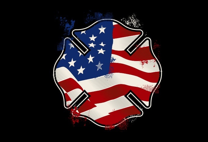 The US Fire Shield vector t shirt design for download - Buy t-shirt designs