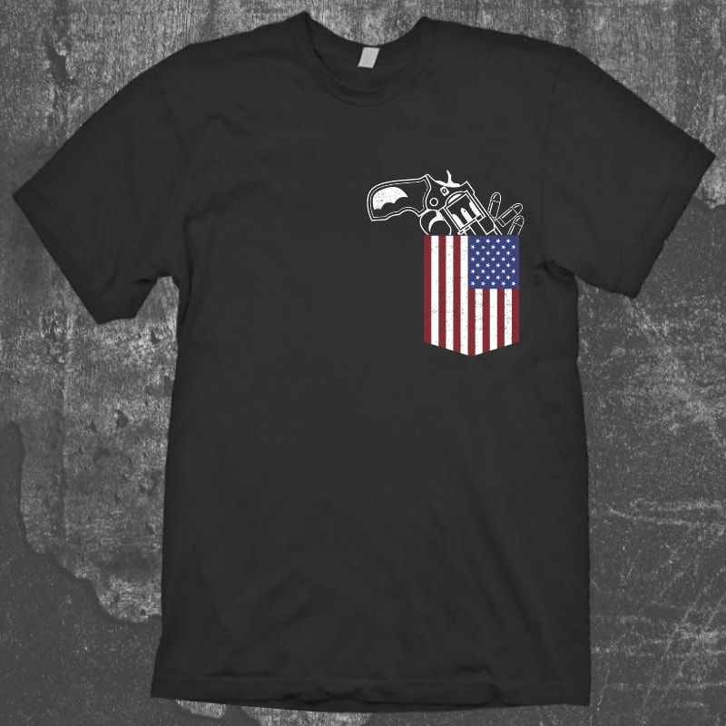 USA Pocket Gun vector shirt design - Buy t-shirt designs