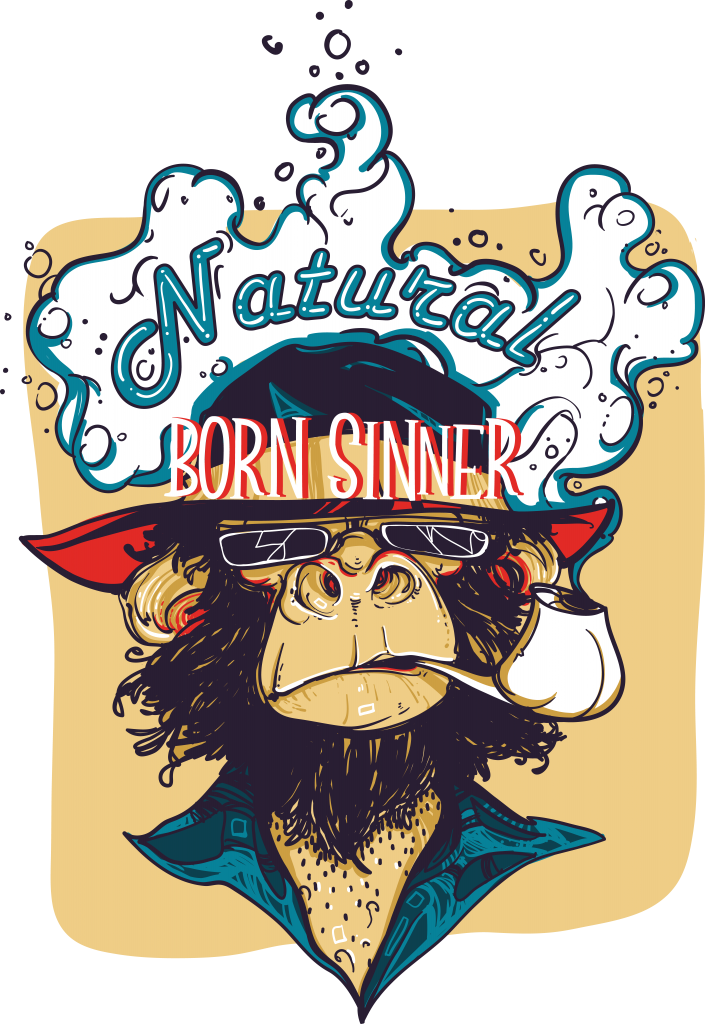 Natural born sinner vector t-shirt design for commercial use