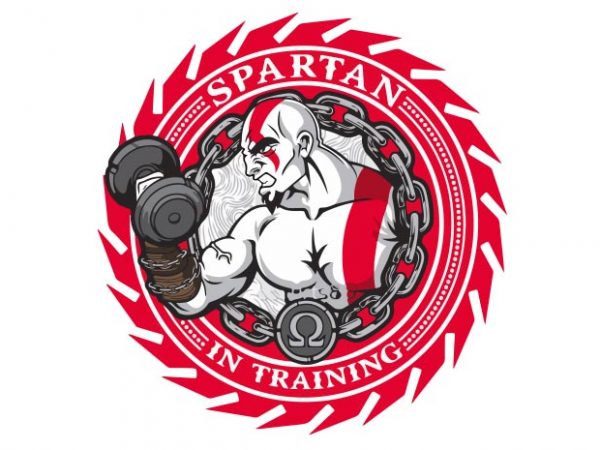 Spartan in training vector shirt design