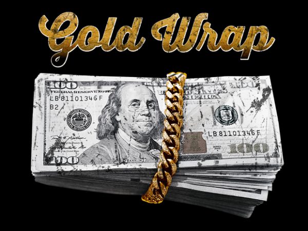 Gold wrap t shirt design for sale