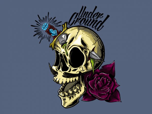 Skull underground buy t shirt design artwork