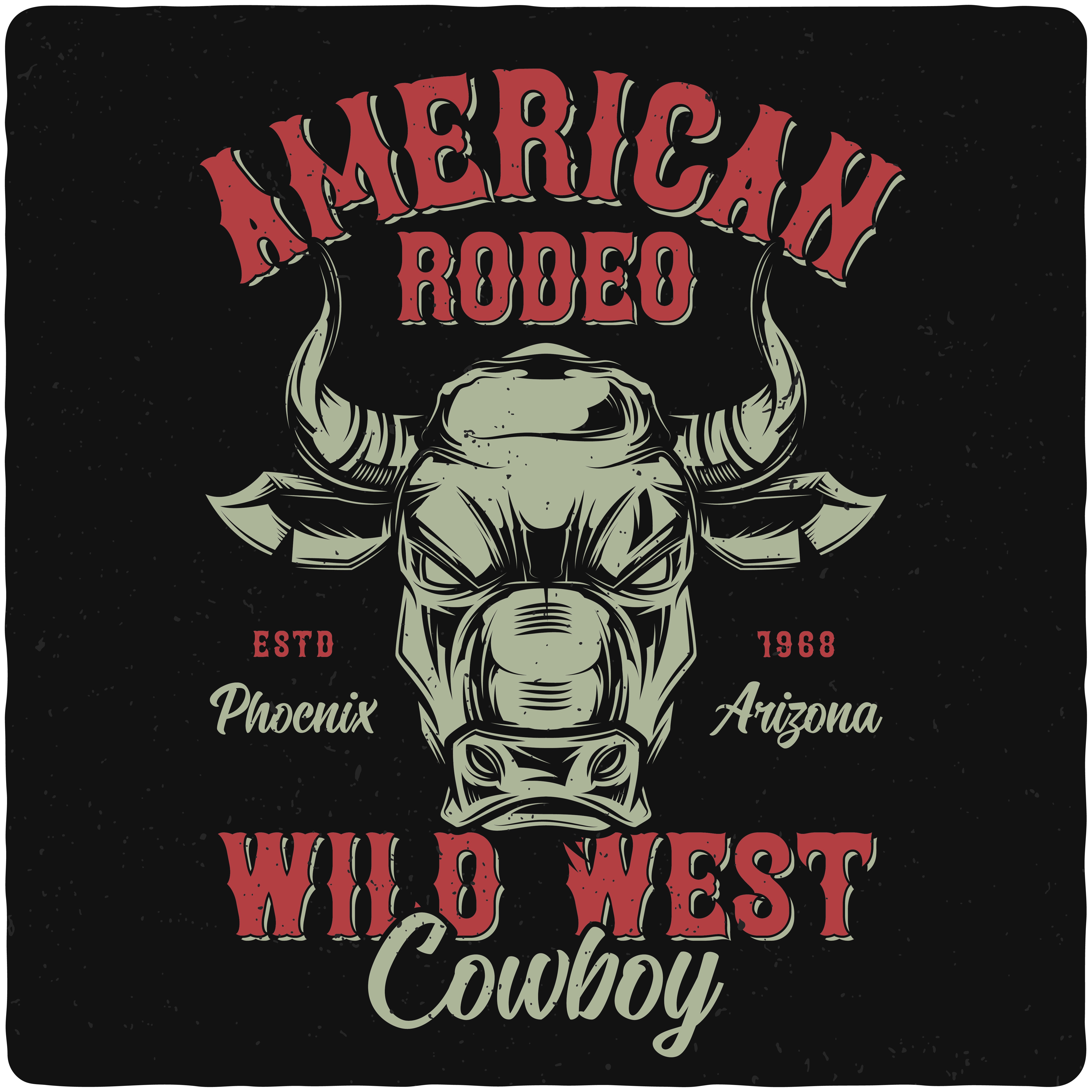 American Rodeo Print Ready Vector T Shirt Design - Buy T-shirt Designs