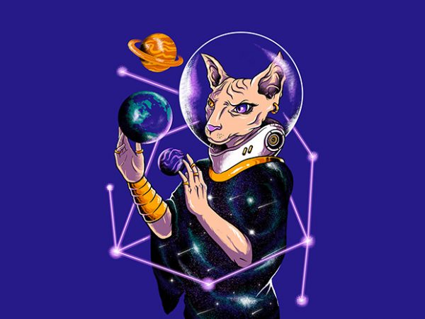 Galacticat print ready t shirt design