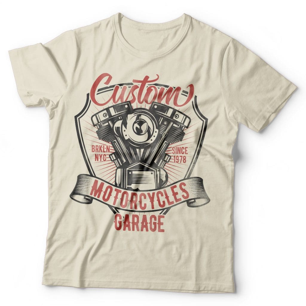 Custom motorcycles print ready vector t shirt design - Buy t-shirt designs