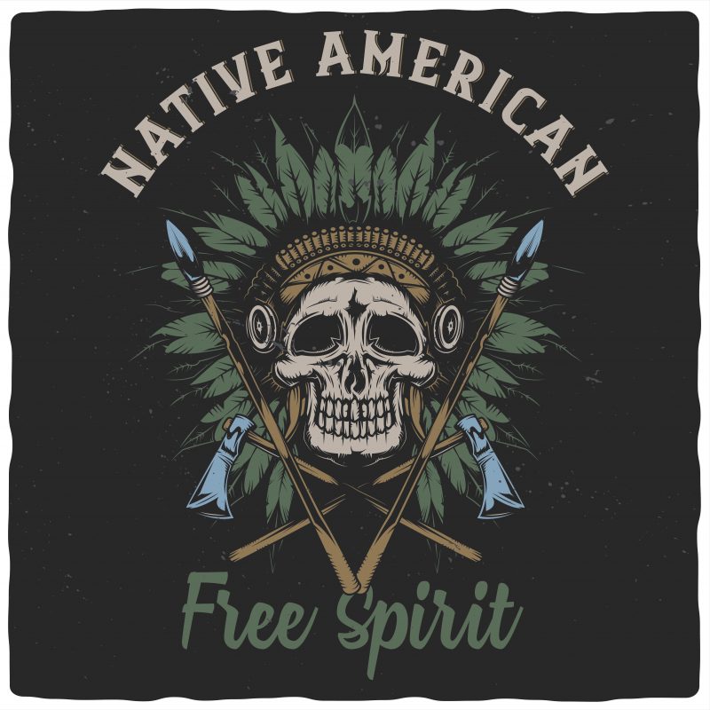 Native american vector t-shirt design - Buy t-shirt designs